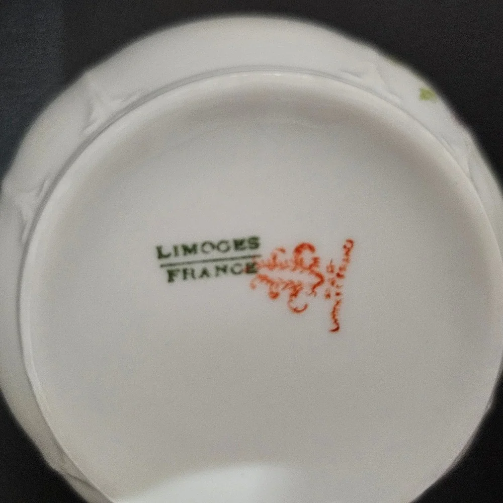 Limoges France Antique Porcelain Teacup Pink Roses Gold Gilt Floral Fine China